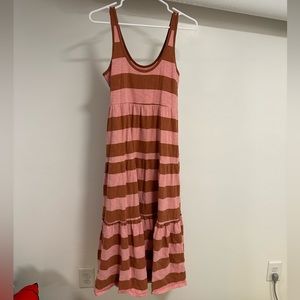 Marine Layer Emma Tiered Maxi Dress - Rosette/Sierra Stripe - Small